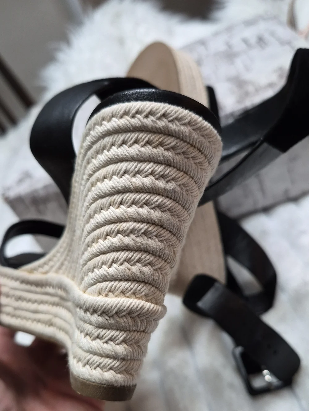 Sergio Rossi Italy Leather Espadrille Wedge Sandals Women's Sz 7 Eu 37 $975